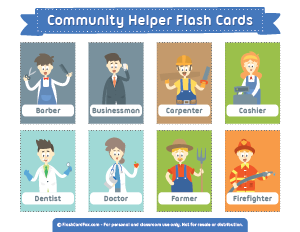 Community Helper Flash Cards