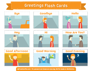 Greetings Flash Cards