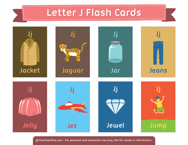 Free Printable Letter J Flash Cards