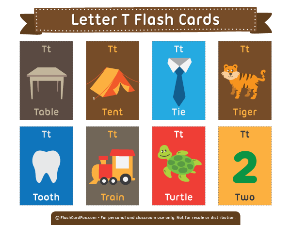 Free Printable Letter T Flash Cards