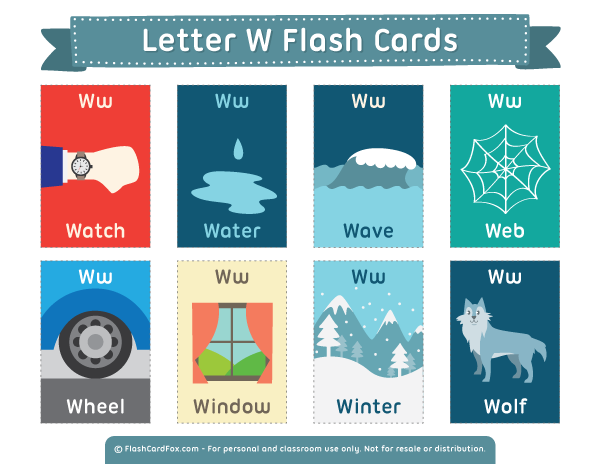 Free Printable Letter W Flash Cards