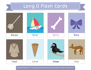 Long O Flash Cards
