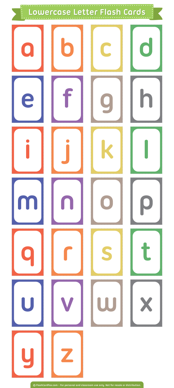 Printable Lowercase Letter Cards