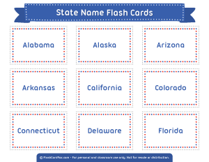 State Name Flash Cards