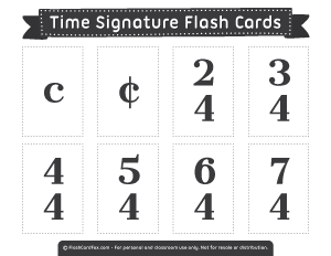 Time Signature Flash Cards