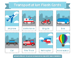 Transportation Flash Cards