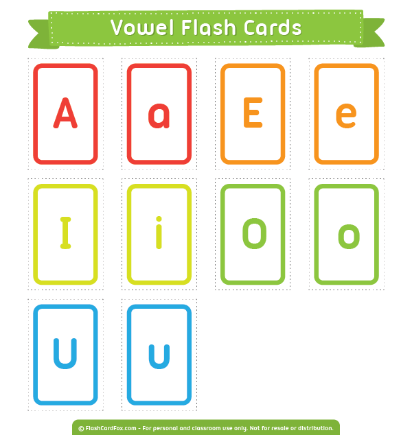 Free Printable Vowel Flash Cards
