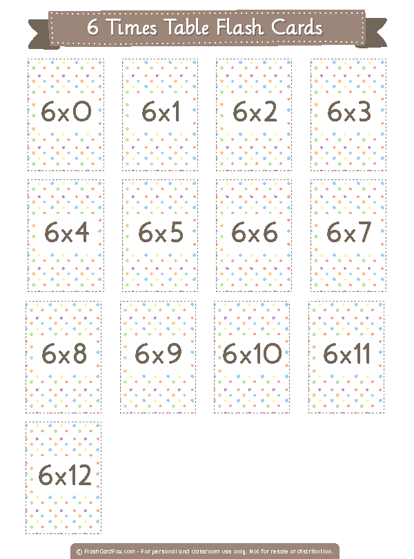 multiplication x table 9 printable 9 6 Printable Times Table Flash Cards