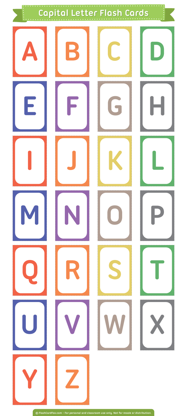 Capital Alphabet Flash Cards Printable