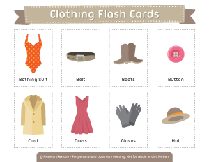 Clothing Flash Cards
