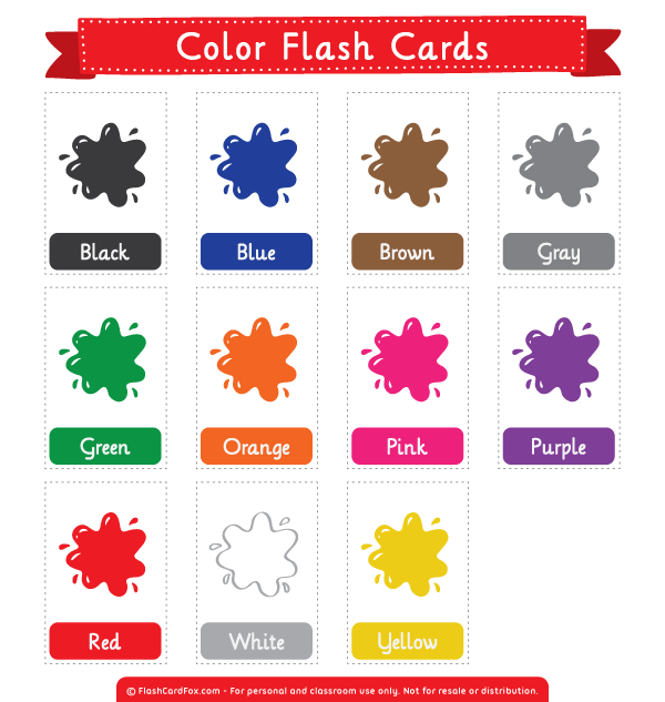 Free Printable Color Flash Cards