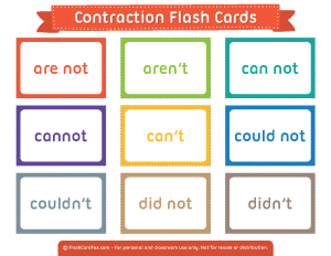 Contraction Flash Cards
