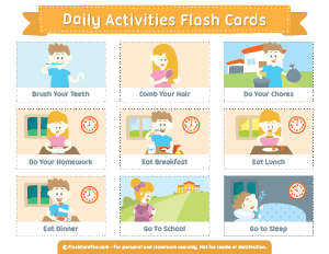 Daily Activities Flash Cards