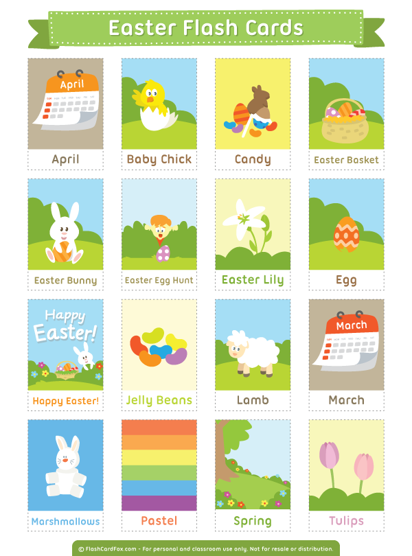 Free Printable Easter Flash Cards