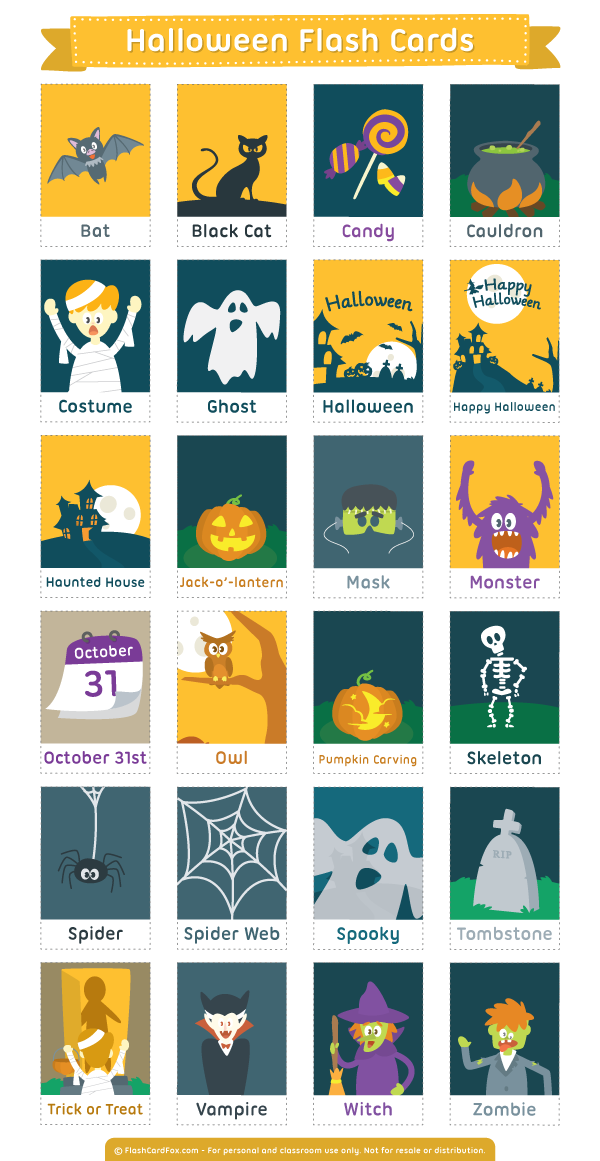 Free Printable Halloween Flash Cards