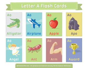 Letter A Flash Cards