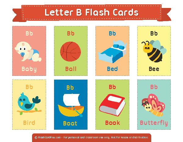 Free Printable Letter B Flash Cards