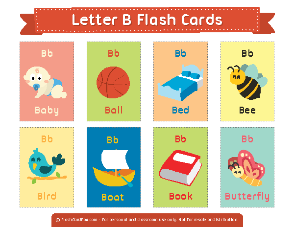 Printable Letter B Flash Cards