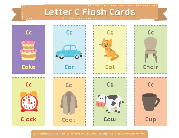 Free Printable Letter C Flash Cards