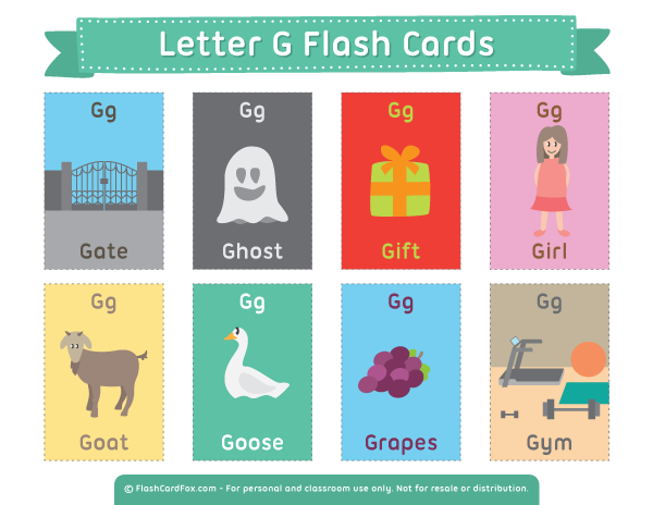 Free Printable Letter G Flash Cards