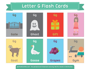 Letter G Flash Cards
