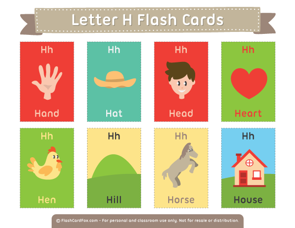 Printable Letter H Flash Cards