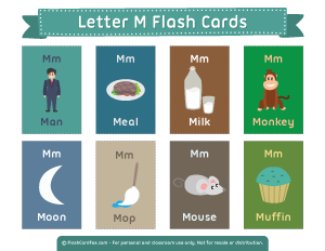 Letter M Flash Cards