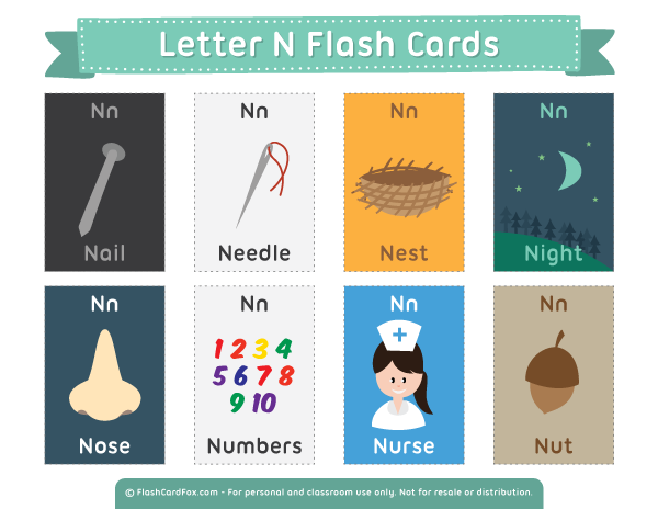 Free Printable Letter N Flash Cards