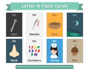 Letter N Flash Cards