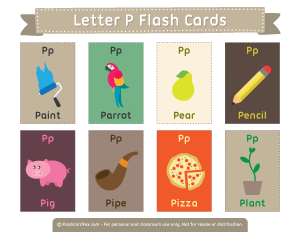 Letter P Flash Cards