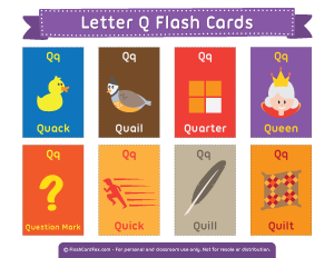Letter Q Flash Cards