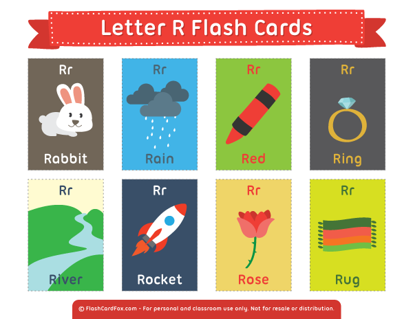 Printable Letter R Flash Cards