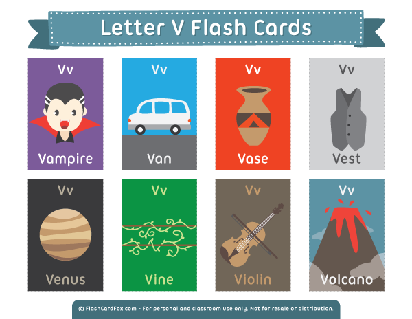 Free Printable Letter V Flash Cards