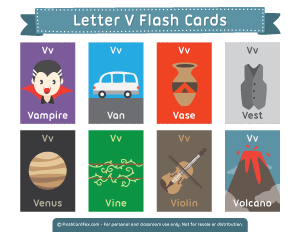 Letter V Flash Cards