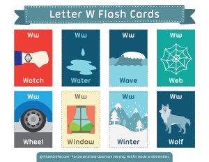 Letter W Flash Cards