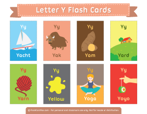 Letter Y Flash Cards