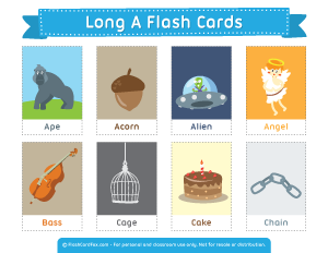 Long A Flash Cards