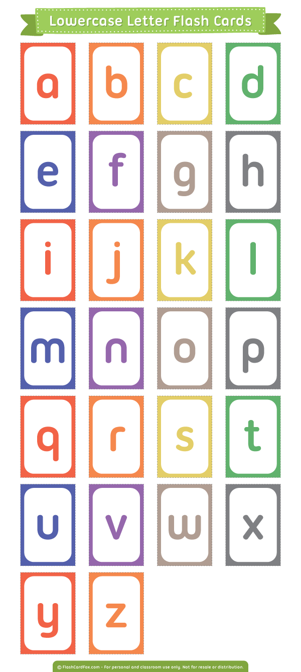 printable lowercase letter flash cards