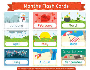 Months Flash Cards
