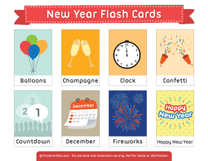 New Year Flash Cards