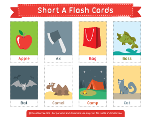 Short A Flash Cards