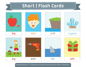 Short I Flash Cards