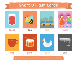 Short U Flash Cards