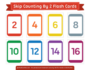 Skip Counting by 2 Flash Cards