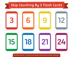 Skip Counting by 3 Flash Cards