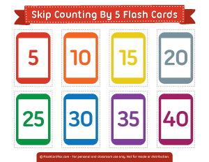 Skip Counting by 5 Flash Cards