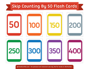 Skip Counting by 50 Flash Cards