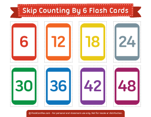 Skip Counting by 6 Flash Cards