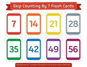 Skip Counting by 7 Flash Cards