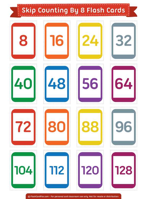 8 Skip Counting Chart